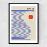 Surfs Up (Blue) Narrow Black Frame