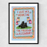 I Left My Heart In The Fields Of Glasto Narrow Black Frame
