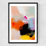 Yellow Blush (I) Narrow Black Frame