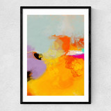 Yellow Blush (II) Narrow Black Frame