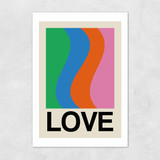 Retro Stripe LOVE Wave Gala Unframed Print