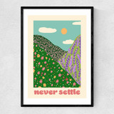 Never Settle Narrow Black Frame