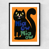 Miaow Miaow Cat Narrow Black Frame