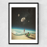 Summer with a chance of asteroids Narrow Black Frame