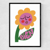 Bien Flower Narrow Black Frame