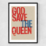 God Save the Queen Narrow Black Frame