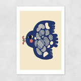 Bird With Worm Unframed Print