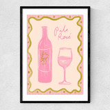 Pale Rose Narrow Black Frame