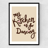My Kitchen Is For Dancing Narrow Black Frame