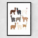 Standing Lamas in Glasses Narrow Black Frame