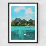Tropical View Narrow Black Frame