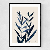 Blue Plant I Narrow Black Frame
