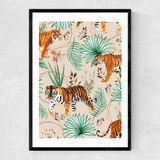 Tropical & Tigers Narrow Black Frame