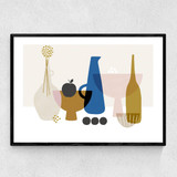 Still Life With Black Apple Narrow Black Frame