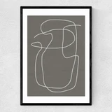 Line Abstract II Narrow Black Frame