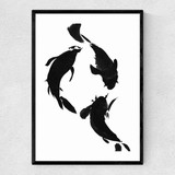 Koi by Dan Hobday Narrow Black Frame