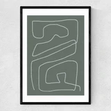 Line Abstract I Narrow Black Frame