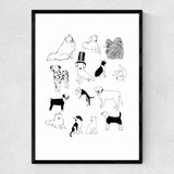 Dogs Narrow Black Frame