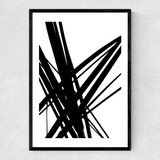 Abstract Lines VI Narrow Black Frame