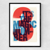 The Magic Number 3 Narrow Black Frame