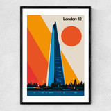 London 12 Narrow Black Frame