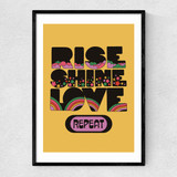 Rise Shine Love Narrow Black Frame