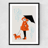 Rainy Walk Narrow Black Frame