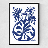 Blue Vase Narrow Black Frame