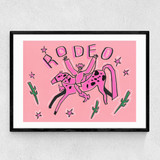 Pink Rodeo Landscape Narrow Black Frame