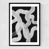 Abstract Brush Strokes 65 Narrow Black Frame