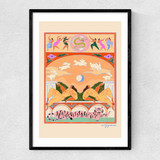 Rabbit Jumps Over The Moon Narrow Black Frame