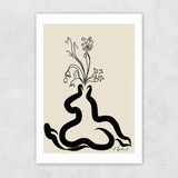 Inky Flowers Unframed Print