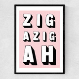 Zigazigah Pink Narrow Black Frame