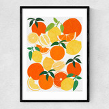 Orange and Lemon Harvest Narrow Black Frame