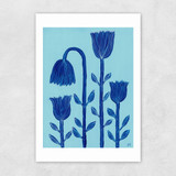Blue Flowers Unframed Print