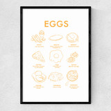 Eggs (Yellow on White) II Narrow Black Frame
