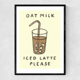 Oat Milk Iced Latte Narrow Black Frame