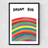 Dream Big Rainbow Narrow Black Frame
