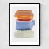Abstract Brush Strokes 49 Narrow Black Frame