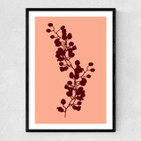 Floral Silhouette II Narrow Black Frame