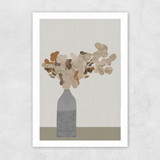 Rust Brown Dried Flowers in Vase on Table I Unframed Print