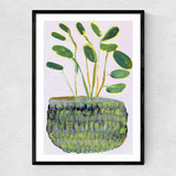 Potted Plant I Narrow Black Frame