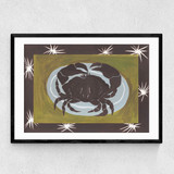 Crab Cancer Star Sign Narrow Black Frame