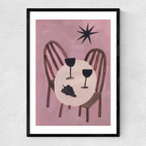 Wine and Yap Narrow Black Frame