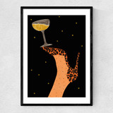 Champagne and Dancing Narrow Black Frame