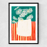 Red Stripes Narrow Black Frame