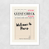 Paris Guest Check Unframed Print