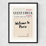 Paris Guest Check Narrow Black Frame