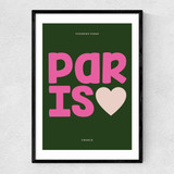 Paris Typography Narrow Black Frame