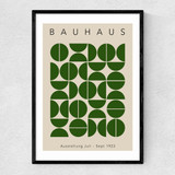 Bauhaus Green Semi Circles Narrow Black Frame